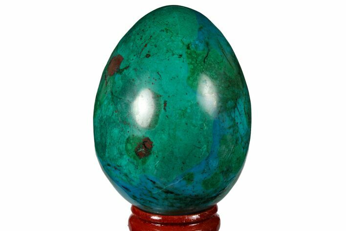 Polished Chrysocolla & Malachite Egg - Peru #133799
